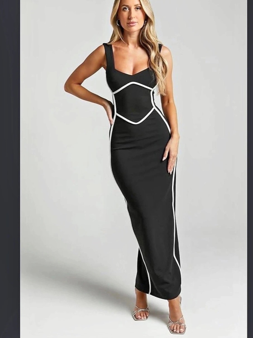 Women's Maxi Dress in Black & White Like New